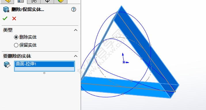 SolidWorks缠绕三角环零件的步骤