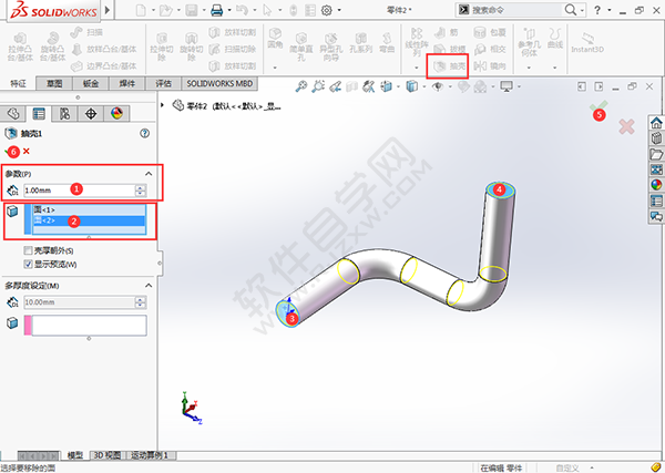 solidworks怎么画圆管