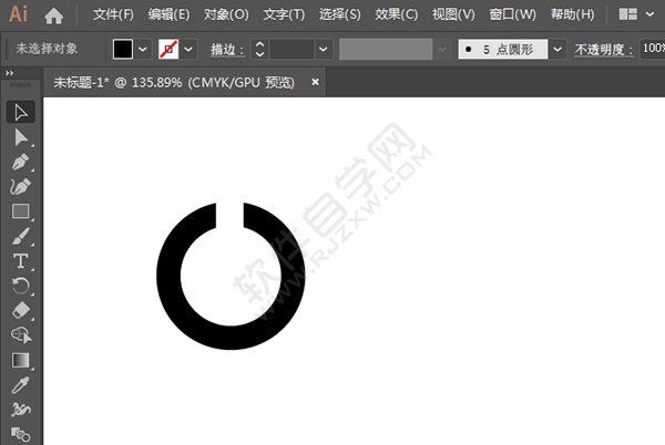 AI怎么把圆环开一个缺口