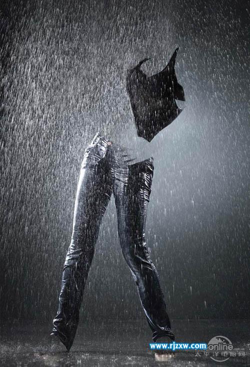 PS合成雨中的水人效果