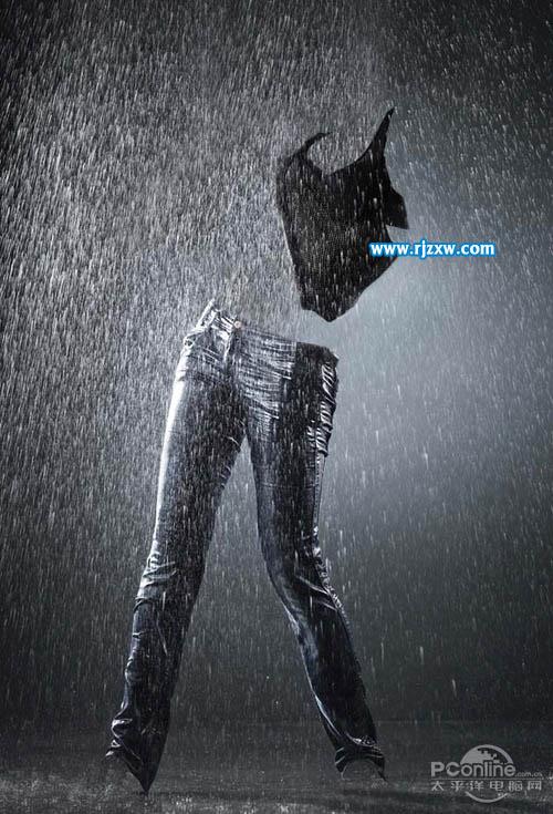 PS合成雨中的水人效果
