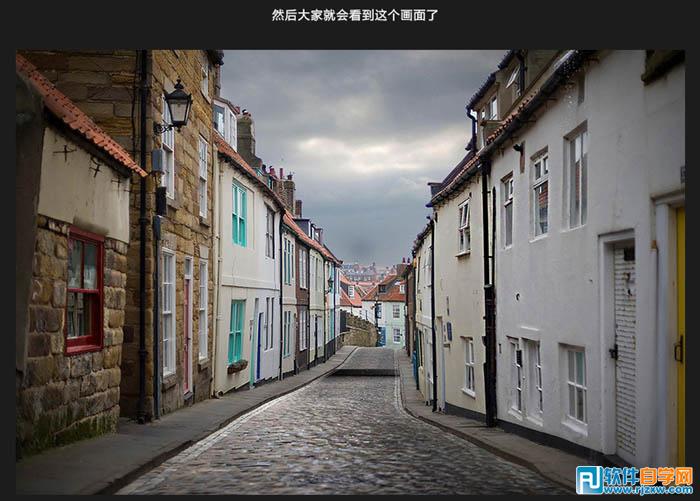 PS合成打雷闪电下雨的小巷场景