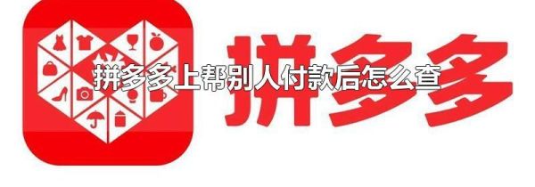 拼多多上帮别人付款后怎么查